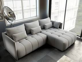 Colțar extensibil dumonde cu ladă de depozitare si sezut confortabil din spuma high-density, Malta Enjoy Grey II 235x185 cm