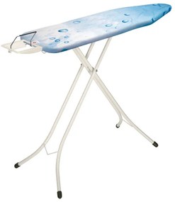 Masa de calcat Brabantia B 90300132, 124x38 cm, 7 pozitii de reglare, Suport fier de calcat, Alb/Albastru