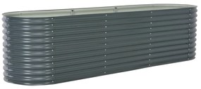 Strat inaltat de gradina, gri, 320 x 80 x 81 cm otel galvanizat 1, Gri, 320 x 80 x 81 cm
