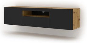 Masă TV/Dulap Aurinko 150 (Stejar artisan + Negru mat). 1083422