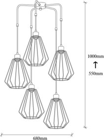 Lustră metalică Opviq lights Nestros, negru