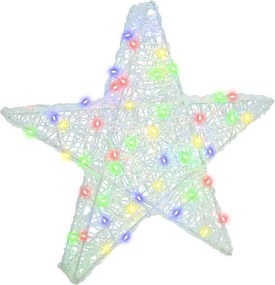 vidaXL Stea 3D cu 50 LED Multicolour 55 x 53.5 x 10 cm Acril