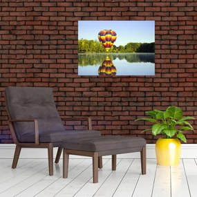 Tablou cu balon cu aer cald pe un lac (70x50 cm)