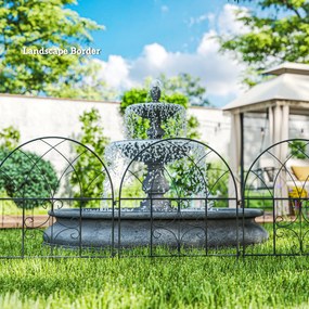 Outsunny Gard de grădină Gard Oțel 300 cm x 70 cm înălțime Gard decorativ din grilaj Set elemente de gard Negru | Aosom Romania