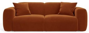 Canapea teracotă cu tapițerie din catifea 220 cm Strino – Cosmopolitan Design