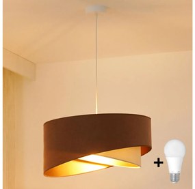 Lustră LED pe cablu Brilagi LYRA 1xE27/15W/230V maro/crem/auriu
