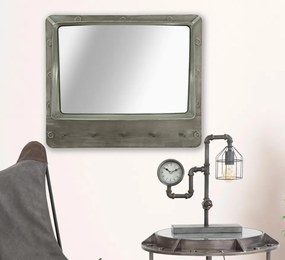 Oglinda decorativa gri din metal si sticla, 70 x 19,5 x 60 cm, Bolt Mauro Ferreti