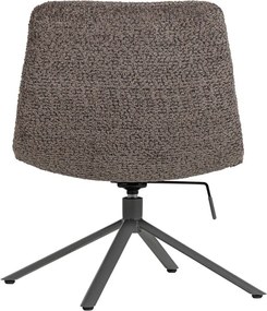 Fotoliu maro pivotant cu tapițerie din țesătură bouclé Soren – WOOOD