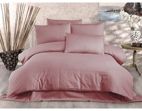 Lenjerie de pat roz din bumbac satinat pentru pat de o persoană 140x200 cm Lilyum – Mijolnir