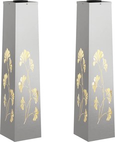 vidaXL Lumină LED Solară pentru Alei 2 pcs Argintiu Oţel inoxidabil