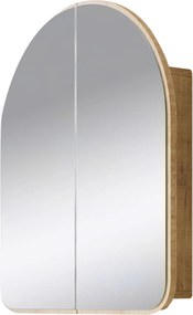 Dulap baie HOPE CABINET, stejar inchis, PAL/sticla, cu 2 usi, 50x12x45