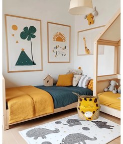 Coș de jucării pentru copii galben/în culoare naturală din iarbă-de-mare ø 30x28 cm Giraffe – Compactor