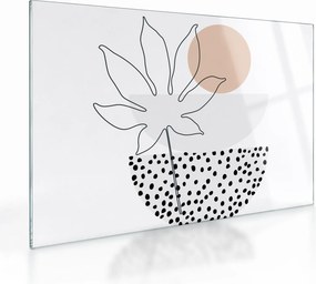 Tablou pe sticlă - Linie de artă flori N⁰3 (70x50 cm)