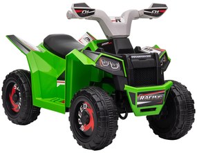 HOMCOM Quad pentru Copii 18-36 Luni din PP și Metal cu Roți Rezistente, Viteză Max 2.5 km/h, Design Aventurier, Verde Gri și Negru | Aosom Romania