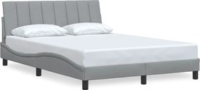 vidaXL Cadru de pat fără saltea, Hanko, gri deschis, 120x200 cm, textil