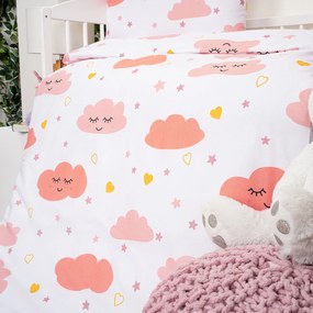 Lenjerie de pat 4Home de bumbac pentru pătuț Pink Clouds, 100 x 135 cm, 40 x 60 cm, 100 x 135 cm, 40 x 60 cm