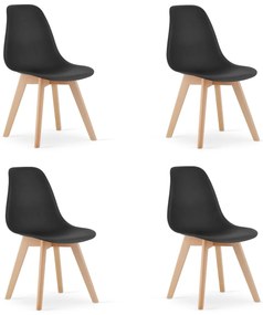 Set de 4 scaune de dining KITO negre