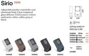 Proiector Exterior, Gri, Protectie IP65, 1xGX53, Sirio pr1