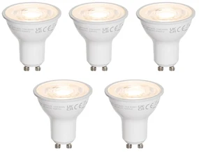 Set de 5 becuri LED GU10 50mm clare 7,5W 800 lm 3000K