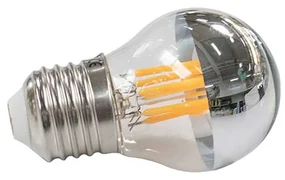 Bec LED filament 6w, e27, 480 lm, tip half-silver, g45-6lws