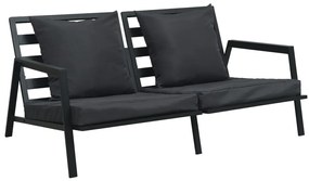 47818 vidaXL Set mobilier grădină cu perne, 4 piese, gri, închis aluminiu