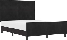 vidaXL Pat cu arcuri cu headboard Negru 140 x 200 cm Catifea