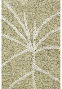 Covor pentru copii kaki lavabil/țesut manual din bumbac 75x100 cm Mini Monstera Olive – Lorena Canals