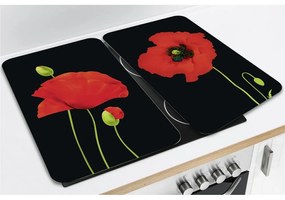 Protecții de aragaz 2 buc. din sticlă temperată 52x30 cm Poppy - Maximex