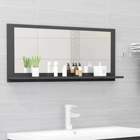 Oglinda de baie, gri, 90x10,5x37 cm, PAL Gri, 90 cm