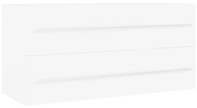 Dulap de chiuveta, alb, 100x38,5x48 cm, lemn prelucrat Alb, fara oglinda, 1