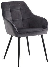 Set de scaune de sufragerie gri cu cotiere 2 buc. tapițat Nolan Square – Unique Furniture