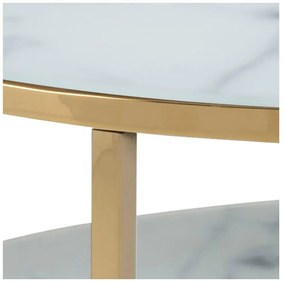 Masă cafea cu blat din sticlă Actona Alisma, ⌀ 80 cm