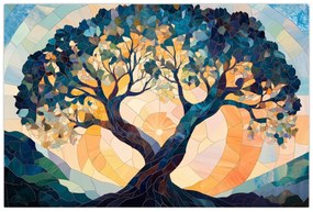 Tablou – Mozaic – soare și arbore II. (90x60 cm)