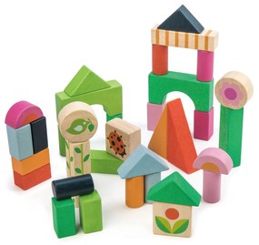 Cuburi cu ilustratii din gospodarie - Courtyard Blocks - 35 piese - Tender Leaf Toys
