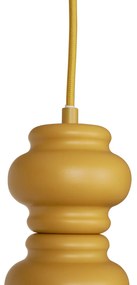 Lampă pendantă retro galben muștar cu sticlă mată 3 lumini - Fedde