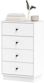 HOMCOM Comoda 4 sertare moderna, mobilier de depozitare pentru camera de zi, living, intrare, 47 x 29 x 75 cm, alb | Aosom Romania