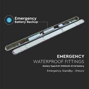 LED corp iluminat tehnic EMERGENCY LED/48W/230V 6500K 150cm IP65