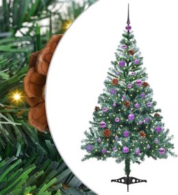 vidaXL Brad de Crăciun artificial cu 150 LED Verde 150 cm PVC și Oțel