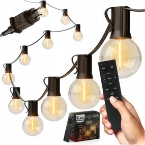 Ghirlandă LED reglabilă de exterior 25xE12/1W/24/230V 17,5 m IP65 neagră + telecomandă