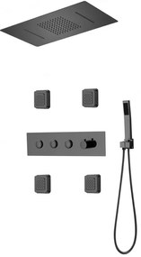 Mexen Soler set de duș încastrat, negru - 7601-04-70
