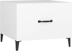 vidaXL Măsuță de cafea cu picioare metalice, alb, 50x50x40 cm