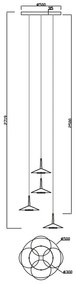 Lustra cu 4 pendule LED design tehnic ORION MA-7476
