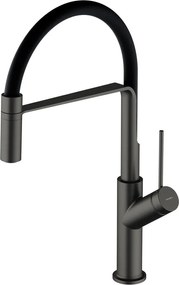 Omnires Vita baterie bucătărie pe picior brushed graphite / matt black