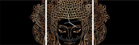 Tablou - Buddha auriu (cu ceas) (90x30 cm)
