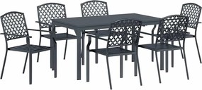 vidaXL Set de masă pentru grădină 7 pcs Antracit