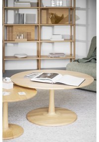 Măsuță de cafea natural rotundă cu aspect de lemn de stejar 90x90 cm Hobart – Rowico