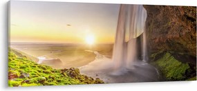 Tablou - Seljalandsfoss din spatele peșterii (120x50 cm)