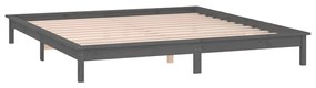 Cadru de pat cu LED, gri, 140x190 cm, lemn masiv Gri, 140 x 190 cm