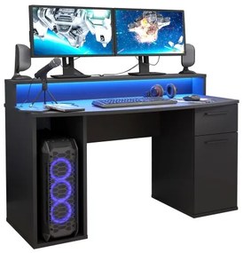 Birou cu iluminare IVAR, negru