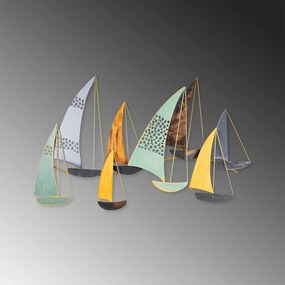 Decoratiune de perete Metal Yavuz, Multicolor, 70x8x111 cm